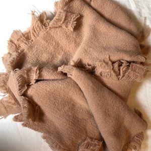 Blush Cashmere Blend fringe scarf